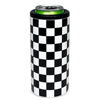 Pendingin Kaleng Checkerboard 12oz yang Dapat Disesuaikan, Terbuat dari Baja Tahan Karat, Cocok untuk Menyimpan Bir, Air Soda, dan Minuman