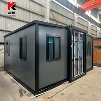 Maison préfabriquée prête à l'emploi avec 3 chambres, maisons modulaires préfabriquées, maison conteneur extensible, 20 pieds, 40 pieds, pliable, portable sur roues