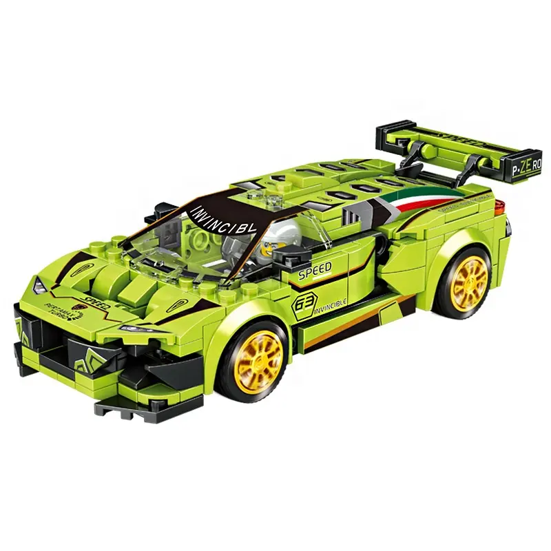 Children DIY block toys racing car brick blocks play set super sport car model