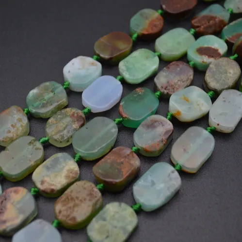 Natural Green Australia Jade Gemstone Square Loose Beads Jewelry making beads supplier