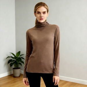 Maglione a <span class=keywords><strong>Collo</strong></span> <span class=keywords><strong>Alto</strong></span> da <span class=keywords><strong>Donna</strong></span> alla Moda, Casual, Vestibilità Regolare, in Spandex, Anti-Pilling, Maniche Lunghe, Resistente alle Pieghe, Tinta Unita - Product Image 1
