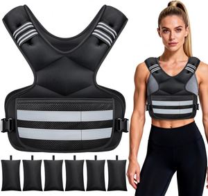 Gilet lesté réglable pour femmes, avec 6 poids en sable de fer, pour l'entraînement de force, l'exercice physique, la course à pied, la marche et les séances d'entraînement. - Product Image 1