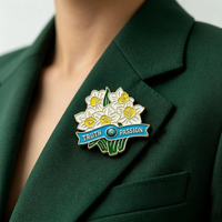 Broche personnalisée en métal Fleur de Narcisse « Vérité & Passion », Badge de revers personnalisé pour cadeau souvenir