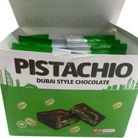 Barre de chocolat au pistache personnalisable, goût sucré, fabrication en gros pour solutions de marques d'entreprise, chocolat halal de Dubaï