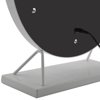 Miroir de maquillage personnalisé à poser sur le bureau, finition chromée simple face, métal, 3 couleurs de lumière LED à intensité réglable, rechargeable par USB, CE
