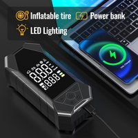 Wireless Multi-mode Free Switching Dual Screen LED Display ABS 12V Inflator Emergency Light Tire Pressure Monitor Charging Bank