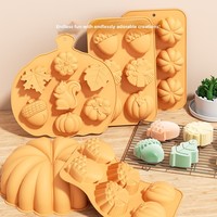 Moule en silicone de qualité alimentaire pour la récolte d'automne, motifs citrouille, feuille d'érable, gland, pour gâteaux, chocolats, savons, pour la pâtisserie DIY, Thanksgiving, Halloween