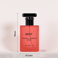 Flacon de parfum vide en verre dépoli dégradé 30ml 50ml 1oz, flacon pulvérisateur carré à fine brume avec capuchon noir facetté