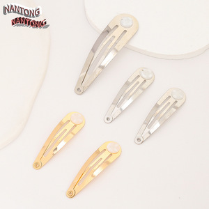 กิ๊บติดผมทรงหยดน้ำหนานทง 5 ซม. สีทอง KC สีขาว K รูไขว้ อุปกรณ์ตกแต่งผม DIY - Product Image 3