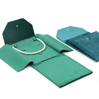 Étui de rangement pour colliers en velours, étui de présentation de colliers de voyage, pochette de rangement pour bijoux, sacs cadeaux pour bijoux
