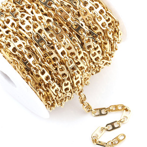 Stainless Steel <b>D</b> Ring Chain Gold Plated For <b>Necklace</b> Making DIY Jewelry Finding H1284 - Product Image 4