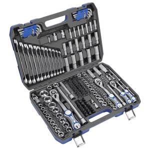 Set Perkakas Steeltreks 222 pcs Multifungsi, Soket 1/2\", 3/8\", 1/4\", Kunci Ratchet 72T, Kunci Hex, Kunci Pas, Kotak Perkakas Portabel - Product Image 4