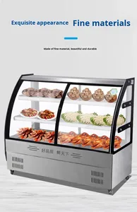 Réfrigérateur de présentation de gâteaux aux légumes commercial personnalisé en usine, en acier inoxydable, refroidissement direct pour Malatang - Product Image 5