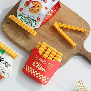 Clips para Bolsas con Forma de Papas Fritas, Accesorios de Cocina Bonitos, con Caja de Plástico Magnética, <span class=keywords><strong>Clip</strong></span> de Sellado de Alimentos para Mantener la Frescura - Product Image 1
