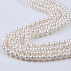 Matériaux de bijouterie faits à la main de Zhuji, perles d'eau douce naturelles de 9 à 10 mm, accessoires pour collier et boucles d'oreilles, vente en gros - Product Image 4