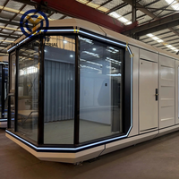 Maisons préfabriquées de luxe en acier, mini-capsules spatiales, bungalows pour hôtel, parc, villa avec salle de bain écologique
