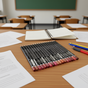 Matita in legno nero con stampa digitale per uso in ufficio e scuola, strumento di scrittura standard - Product Image 2