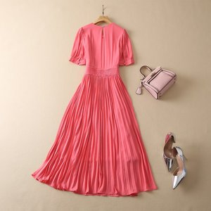 Primavera/estate donna girovita sottile perline ricamate P in abito lungo - Product Image 2