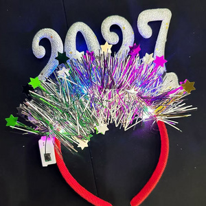 Diadema Luminosa Navideña 2027, Aro de Plástico para el Cabello, Decoración para Fiestas de Año Nuevo, Eventos de Cuenta Regresiva - Product Image 4