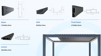 Pergola moderne en aluminium pour patio extérieur, gazebo imperméable avec toit motorisé, lames orientables, structure pare-vent pour ombrage de jardin