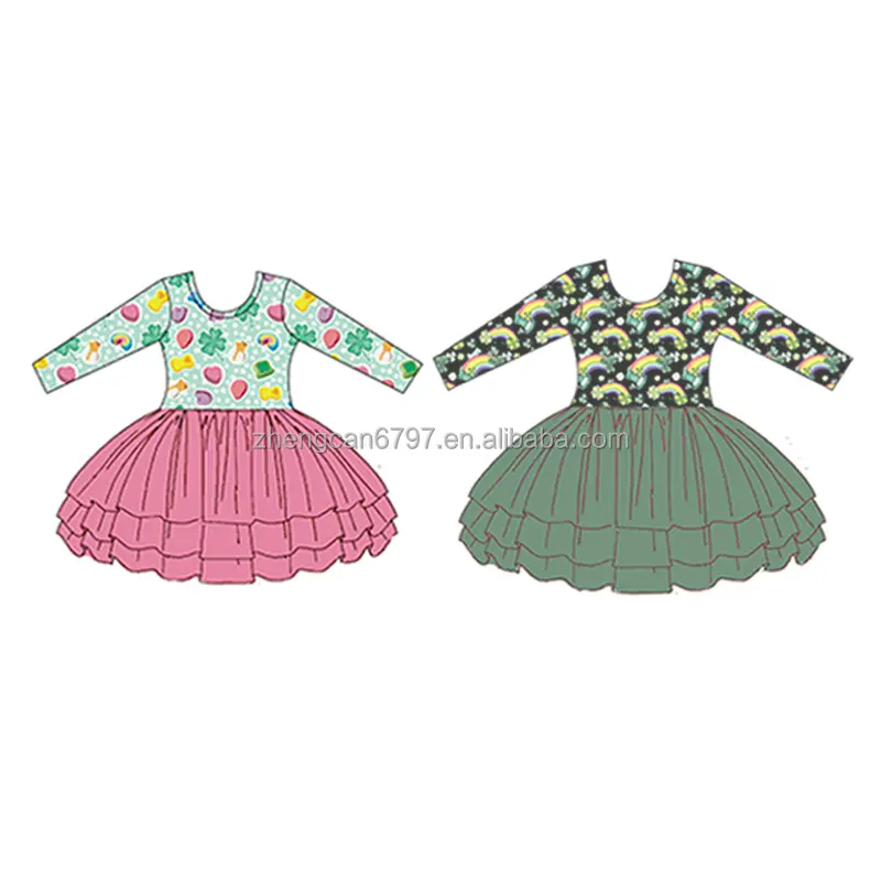 Custom Autumn Winter Roupas Quentes Para Meninas Kids Knitted Frocks Design Soft Cotton Tulle Dress For Baby