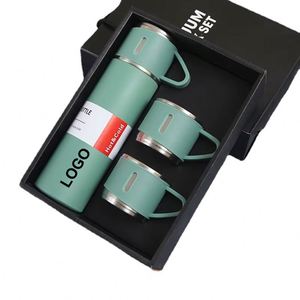SiYJ52 Customized Logo Insulated 304 Stainless Steel Vacuum Flask Set with Cup Lid Custom Business Promotional Gifts Packaging - Product Image 1