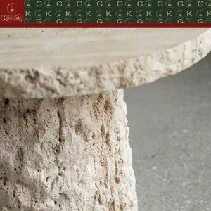 <span class=keywords><strong>โต๊ะ</strong></span>กาแฟทรงกรวยฐาน<span class=keywords><strong>หิน</strong></span>อ่อนธรรมชาติสีเบจขอบหยาบ GOLDKING สำหรับห้องนั่งเล่น รับผลิตแบบ OEM ODM สั่งทำได้โดยตรง - Product Image 4