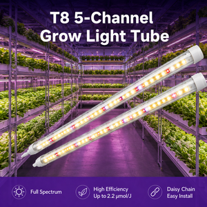 36W T8 Grow <b>Light</b> Tube 4FT Five Channel Spectrum Control IP65 Fixture for Commercial Indoor Vertical Agriculture - Product Image 2