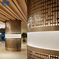 Panneau mural rond moderne de haute qualité, design imperméable, découpe laser 3D, perforation métallique, revêtement en aluminium, mur-rideau