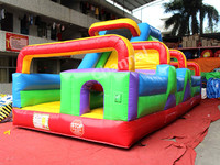 Toboggan gonflable commercial extérieur, combo de jeux gonflables, obstacle, aire de jeux gonflable, maison de rebond, parcours d'obstacles gonflable