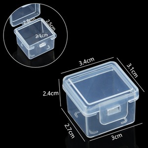 Transparent Square <b>Storage</b> Box 3.4x3.1x2.4cm With Lid For Jewelry Electronics Components PP <b>Plastic</b> Packaging - Product Image 1