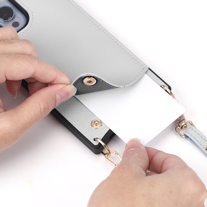 Étui pour téléphone portable en cuir PU portefeuille à bandoulière avec carte pour <span class=keywords><strong>iPhone</strong></span> 17 16 15 14 13 12 Pro Max avec <span class=keywords><strong>cordon</strong></span> corde bandoulière - Product Image 2