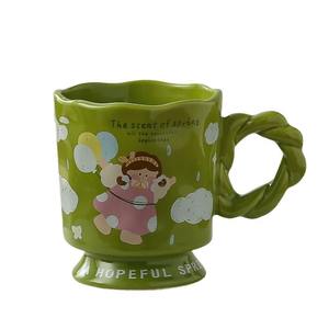 แก้วเซรามิคลายการ์ตูนน่ารัก สำหรับใช้ในบ้านและออฟฟิศ แก้วอาหารเช้าคุณภาพสูง ดีไซน์ทันสมัย - Product Image 4