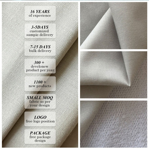 Tela de lino orgánico certificada GOTS al por mayor | Lino natural 210GSM-Rígido transpirable para prendas de vestir/Textiles para el hogar - Product Image 3