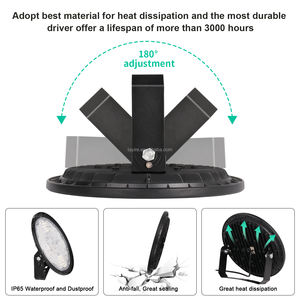 德国仓库库存工业飞碟发光二极管高棚灯100W 200W 300W 6500K工厂长寿命聚光灯IP65车间 - Product Image 6