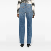 Jeans pour femmes personnalisé mi bleu vintage pour dames taille basse abrasion respirant denim lavable style décontracté taille pour les femmes