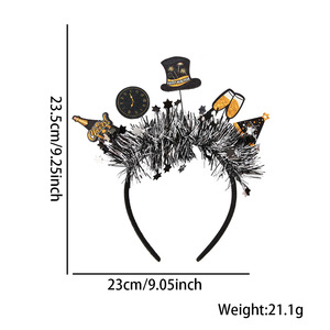 Serre-tête en peluche pour le Nouvel <span class=keywords><strong>An</strong></span>, motif bouteille <span class=keywords><strong>de</strong></span> vin et coupe, idéal pour le réveillon du Nouvel <span class=keywords><strong>An</strong></span>, accessoire <span class=keywords><strong>de</strong></span> fête, serre-tête <span class=keywords><strong>de</strong></span> Noë<span class=keywords><strong>l</strong></span>, cerceau pour cheveux du Nouvel <span class=keywords><strong>An</strong></span> - Product Image 4