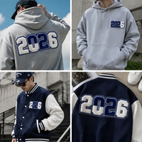 Patchs chenille personnalisés OEM avec numéros de veste universitaire, broderie éponge de haute qualité, thermocollants pour vestes Letterman et vêtements