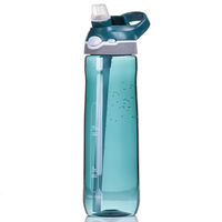 Bouteille d'eau de sport à bouchon vissé en plastique Tritan écologique sans BPA avec paille pour les enfants pour la salle de sport et les voyages