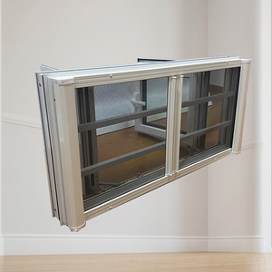 Fenêtre à <span class=keywords><strong>double</strong></span> battant en alliage d'aluminium à rupture de pont thermique, garde-corps antivol, fenêtre à battant pour cuisine, fenêtres et portes en aluminium - Product Image 6