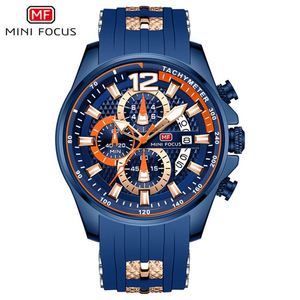 Mini Focus 0350, Reloj de Pulsera Deportivo de Cuarzo, Marca de Moda, Resistente al Agua, Reloj Masculino con Correa de Silicona Azul, Reloj de Lujo - Product Image 3