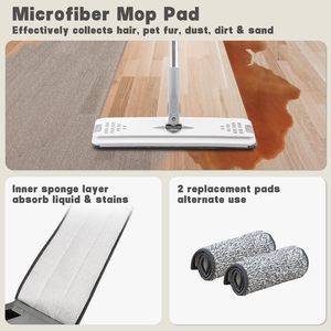 Sistema de limpieza de pisos para el hogar con todo incluido, fregona de piso plano con manos libres, cubo lavable, almohadillas de microfibra, uso en seco y húmedo, todo tipo de pisos - Product Image 4