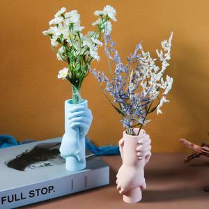 Recién llegado, maceta de cerámica de hormigón DIY, jarrón con manos entrelazadas, molde de silicona para fundición de plantas, <span class=keywords><strong>yeso</strong></span> de cemento, herramientas para hacer pasteles - Product Image 5