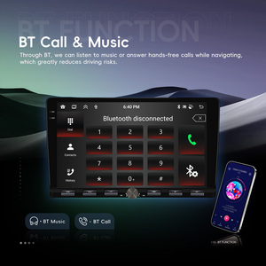 Autoradio Android Podofo 9 pouces 4+64/6+128 <span class=keywords><strong>2</strong></span> Din avec CarPlay et Android Auto sans fil, Bluetooth, Wi-Fi, GPS, DSP, OEM d'usine - Product Image 2