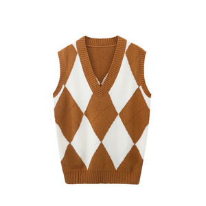 تصميم الأزياء خمر أرجايل متماسكة للنساء سترة الكشمير سترة - Product Image 1