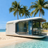 Maison capsule modulaire à deux étages de luxe à bas prix, 2 chambres, 40 pieds, maison préfabriquée mobile, conteneur, villa capsule pour l'extérieur