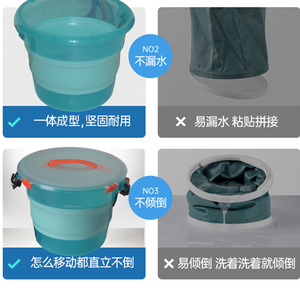 Cubo de agua portátil plegable, nailon, resistente al agua, para pesca, uso al aire libre, 1 unidad - Product Image 5