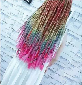 AliLeader Cheap 50cm Long Soft Natural Handmade Artificial Dread Locks Braids Crochet Hair Locs Synthetic Dreadlocks Extensions