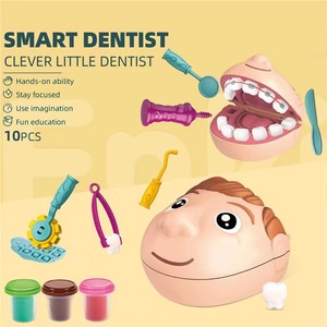 10 pezzi 3 giocattoli interattivi di plastica di simulazione del giocattolo del dentista di colore che riempiono un gioco di denti set di <span class=keywords><strong>pasta</strong></span> colorata <span class=keywords><strong>per</strong></span> i giocattoli di età 3 + - Product Image 2