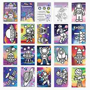 Libro de Pegatinas, Tarjetas para Colorear de Moda, Princesas, Animales, Astronautas, Temática Navideña, Manualidades con Papel Láser y Láminas - Product Image 5